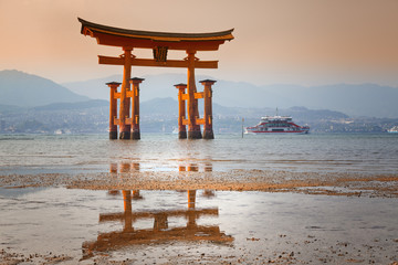 The floating torii gate of Itsukushima Shrine, Japan 