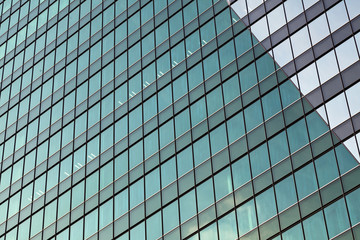 glass wall background, futuristic architecture, office building facade