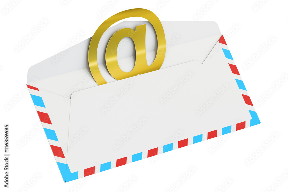 Poster e-mail and internet messaging concept, 3d rendering