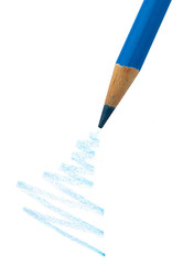 blue colored pencil