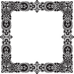 Square vector black thick frame for your design.