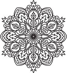 Abstract vector round lace design - mandala, decorative element