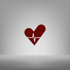 The heart and cardiogram icon