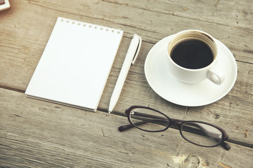 notebook and coffee