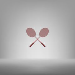 Tennis racket silhouettes vector icon