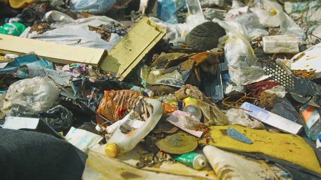 Video 1080p - Dump household garbage. The scum closeup