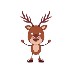 funny Christmas reindeer character isolated icon design, vector illustration graphic