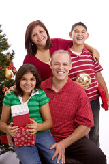 Hispanic Family Celebrating Christmas 
