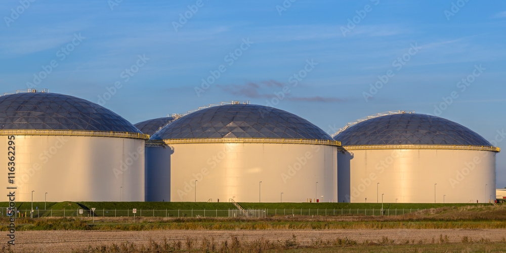 Wall mural modern big oil storage tanks