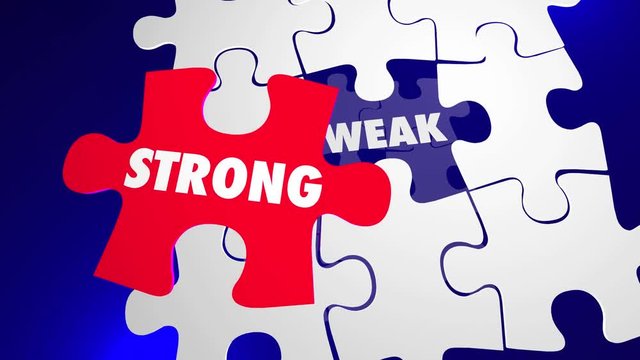 Strong Vs Weak Strength Overcomes Weakness Puzzle 3d Animation