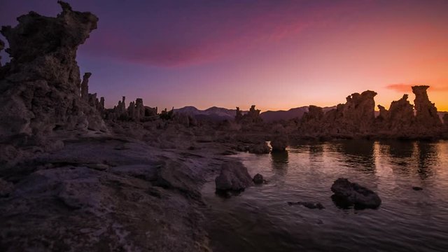 Calm Magenta Sunset Sky reflection in Mono Lake Inyo National Forest California, USA