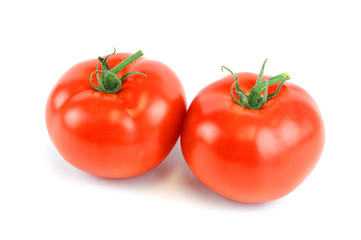 fresh tomatoes isolated on white background