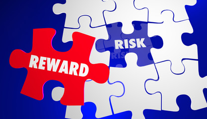 Risk Vs Reward ROI Return Investment Puzzle 3d Illustration