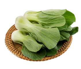 fresh cos (lettuce) on white background