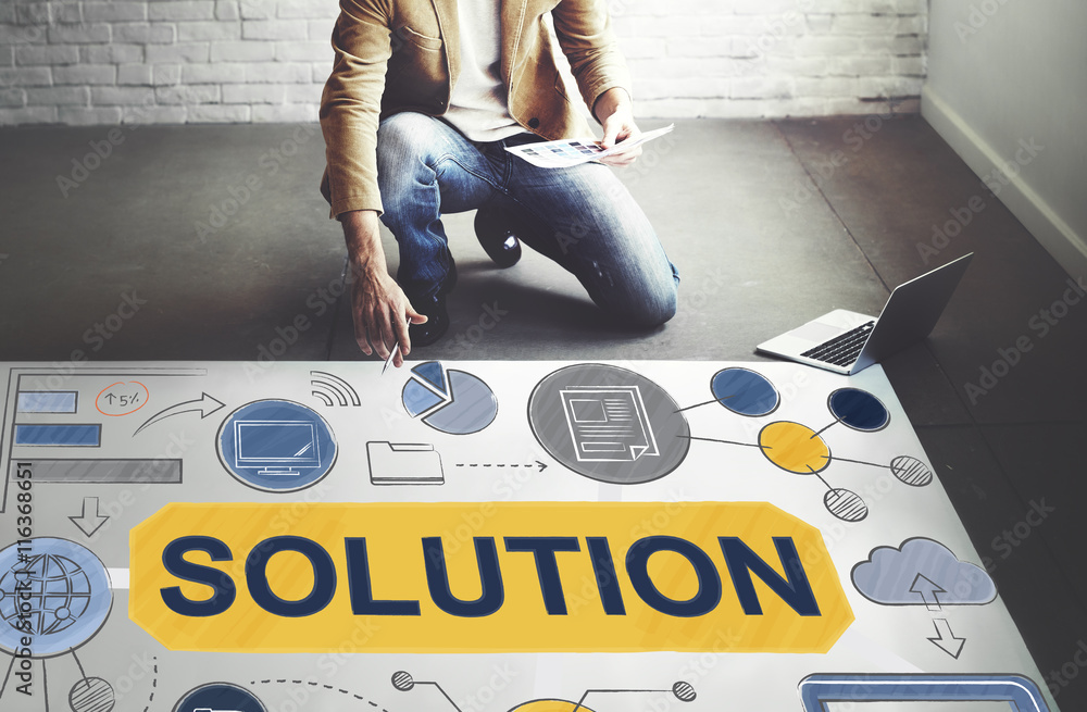 Poster solution problem solving ideas strategy concept