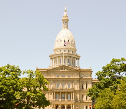 The Michigan state capital building