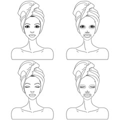 beautiful woman's skin care