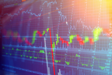 Financial data on a monitor