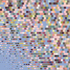 Flat colored ornament with retro halftone styled rectangles