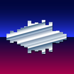 Obraz premium 80s styled chrome sound wave