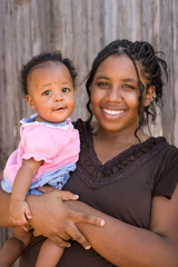 African American mother and daughter