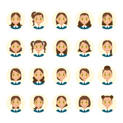 Womens hairstyles. various hair styles. Vector