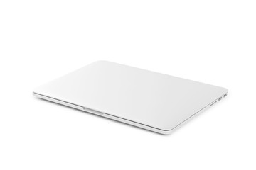 Closed laptop isolated on a white background, clipping path insi