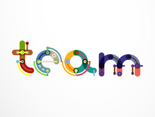 Team word lettering banner