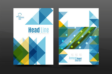 Fototapeta premium Colorful geometry design annual report a4 cover brochure template layout, magazine, flyer or leaflet booklet