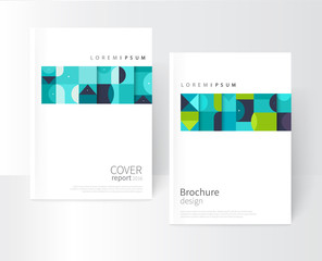 Vector book cover design creative concept catalog, report, brochure. Black, Blue and green abstract geometric shapes. Squares, triangles and circles vector-stock EPS 10. a4 size