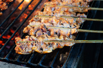 grilled chicken on the stove.