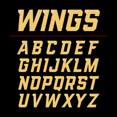 Wings font, dynamic style alphabet letters