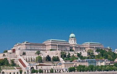 Fototapeta na wymiar View of Buda Castle from Danube River.