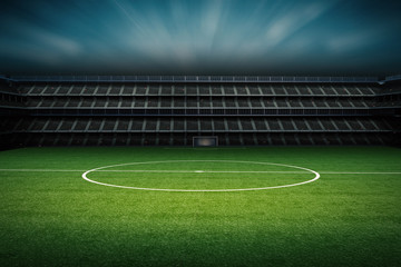Obraz premium pusty stadion z zielonym polem