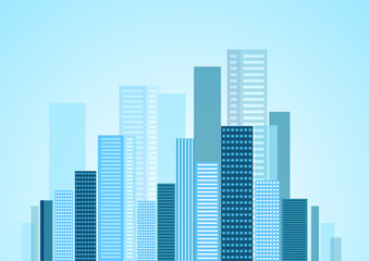 Urban modern city vector panorama