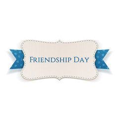 Friendship Day realistic Emblem with Ribbon