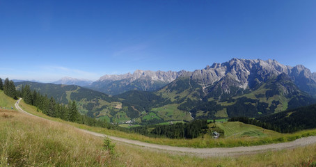 View from Sonnenberg on Hochkoenig, Dienten, Salzburg, Austria