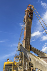 Old yellow excavator