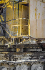 The cabin of the excavator