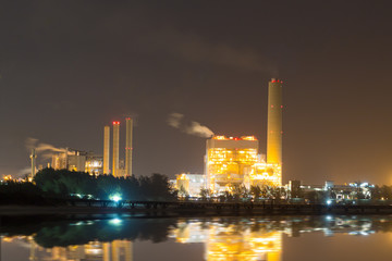 Naklejka premium Oil refinery plant of petroleum or petrochemical industry produc