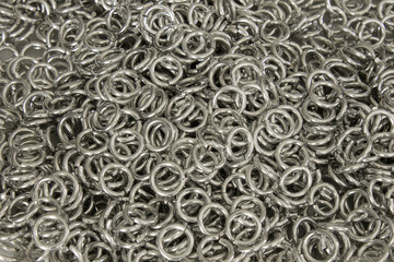 This is a photograph of Aluminum jump rings background