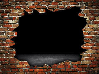 broken brick wall background