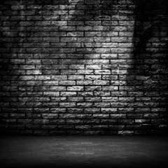 interior of grunge brick wall background
