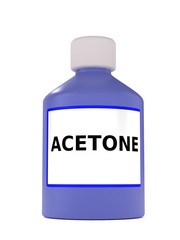 3d illustration of bottle with acetone sample