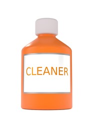 3d illustration of bottle with cleaner sample
