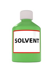 3d illustration of bottle with solvent sample