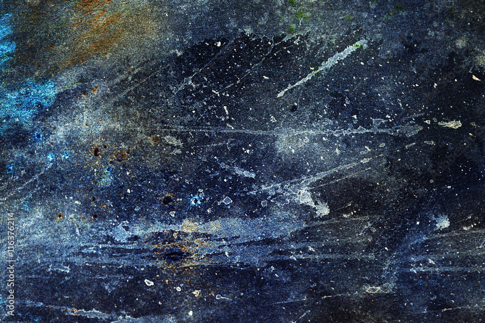 Poster abstract painting with blurry and stained structure. Color effect and Computer collage.