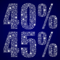 Alphabet of snowflakes. Christmas and New Year.