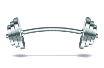 Metal realistic dumbbell