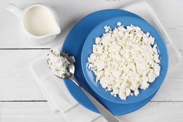 Dairy products on table